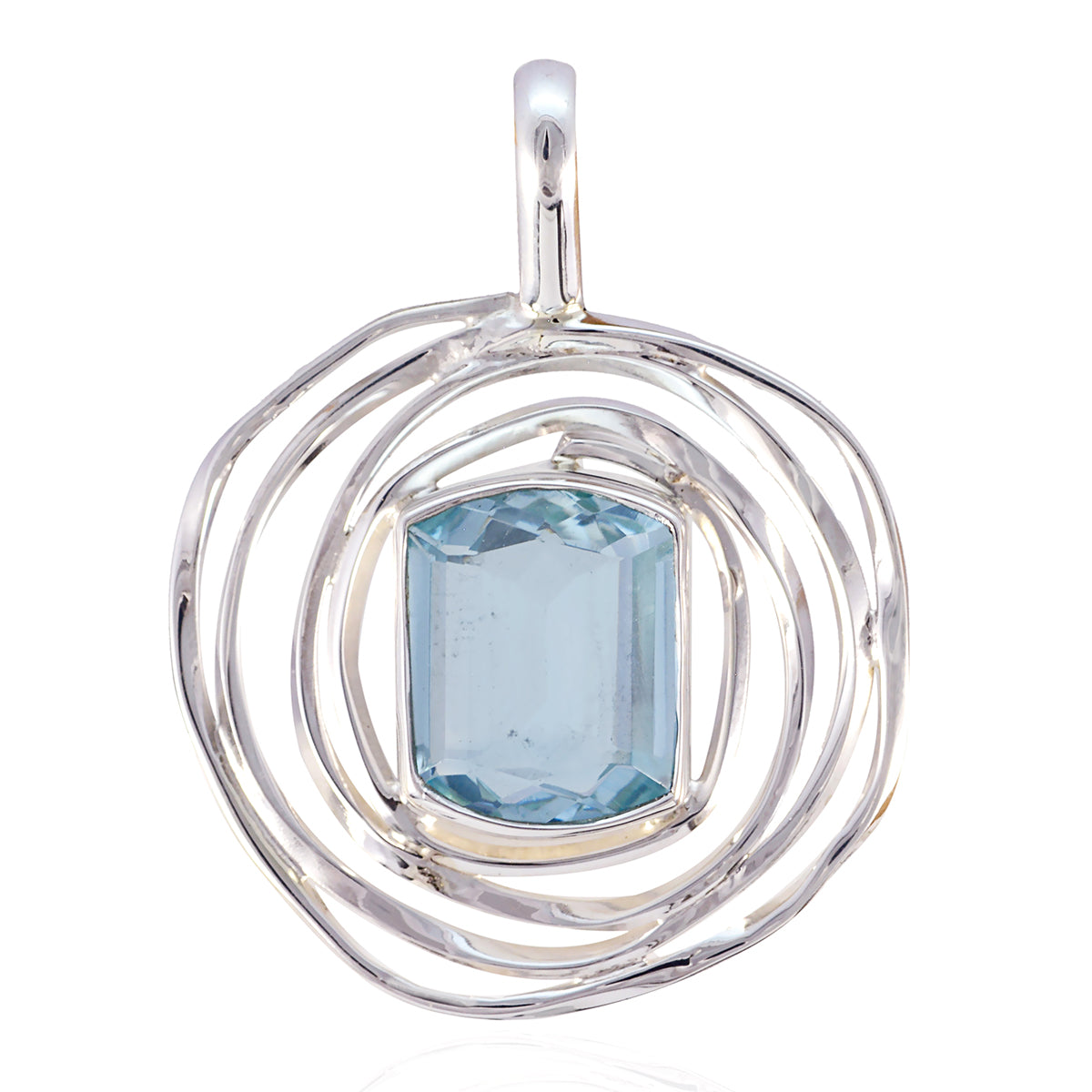 Patricia Blue Gemstone Pendant - Stunning Silver Design Blue Topaz Blue Blue