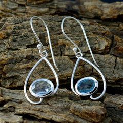 Julieta Blue Solitaire Dangle Earrings for Glam Looks