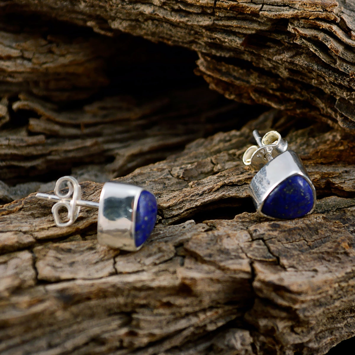 Natalia Blue Solitaire Stud Earrings for Everyday Glam