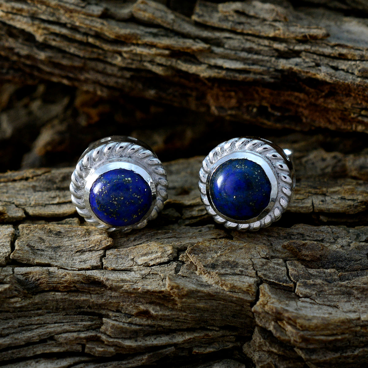 Noelia Blue Solitaire Stud Earrings for Everyday Glam