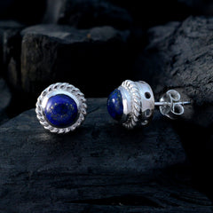 Noelia Blue Solitaire Stud Earrings for Everyday Glam