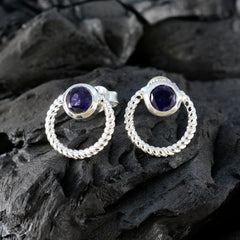 Fernanda Blue Solitaire Stud Earrings for All Occasions