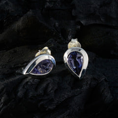 Luisa Blue Solitaire Stud Earrings for Everyday Glam