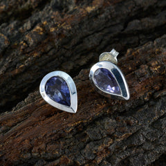Luisa Blue Solitaire Stud Earrings for Everyday Glam