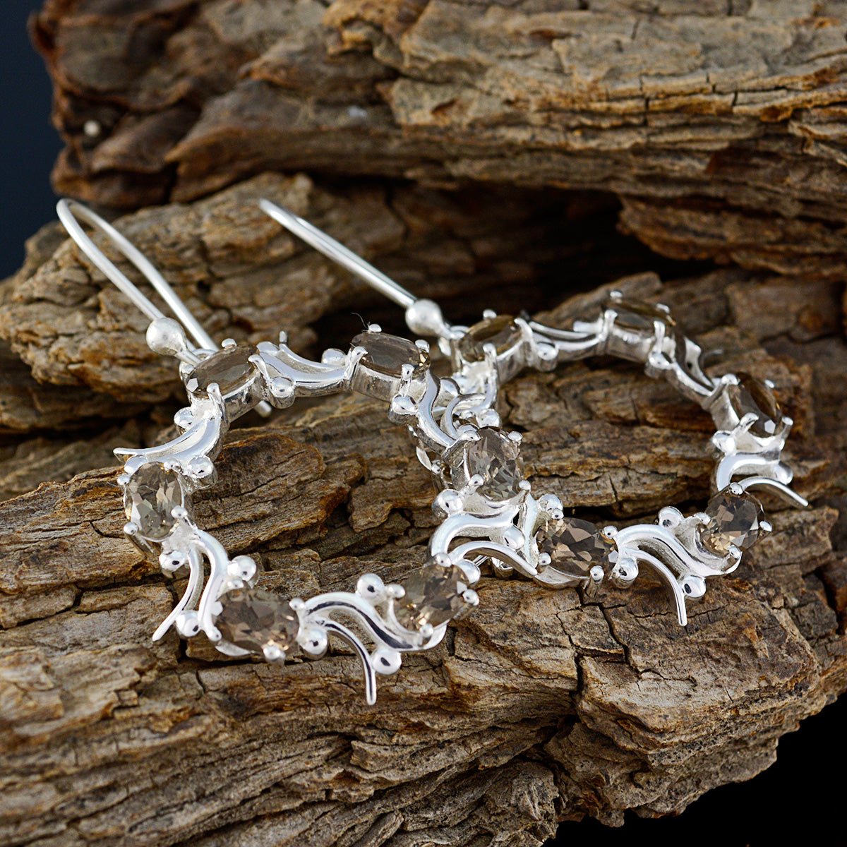 Milagros Brown Dangle Earrings with Elegant Design