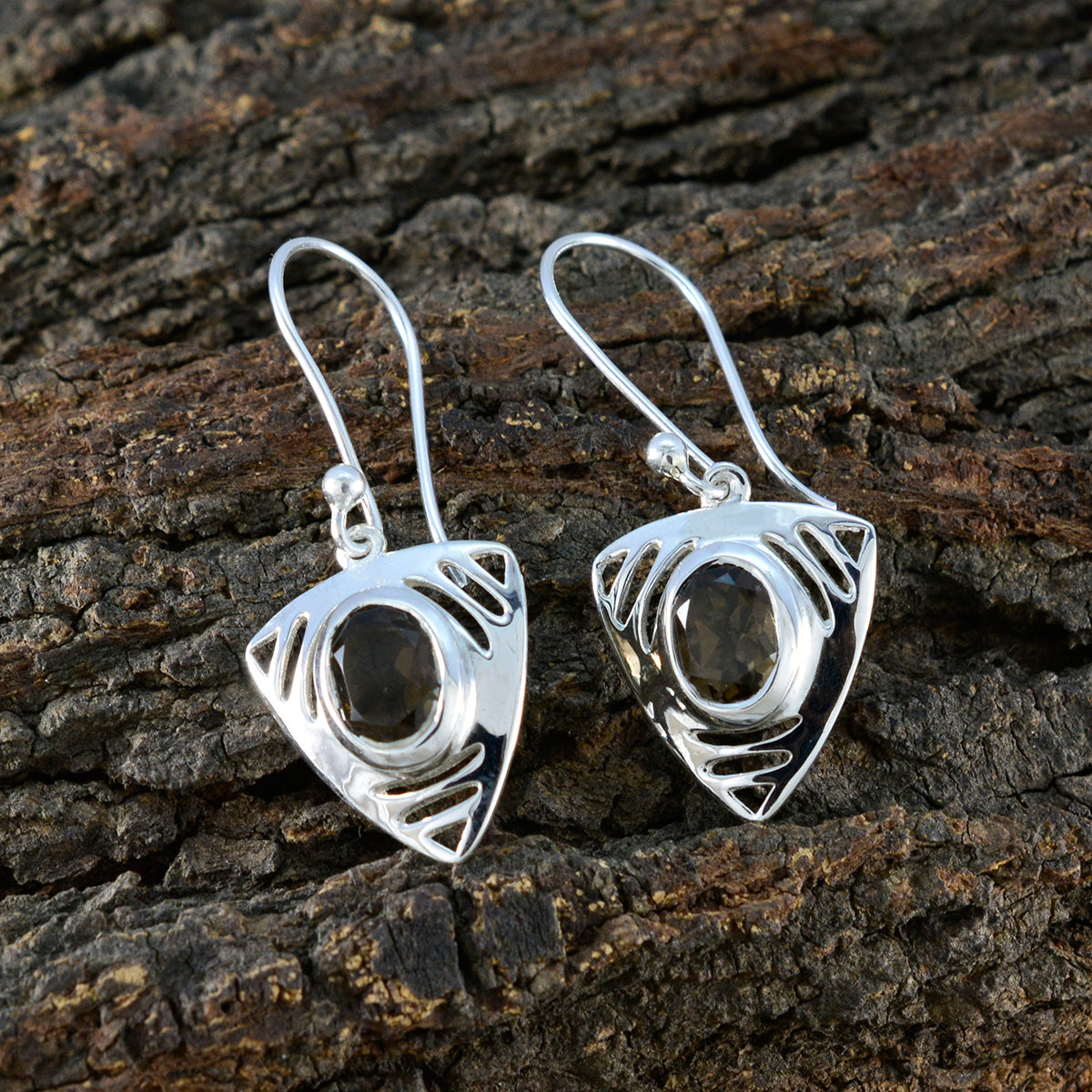 Ana Brown Solitaire Dangle Earrings for Everyday Glam