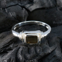 Liyana Brown Solitaire Ring for Women in Silver