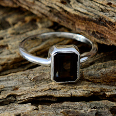 Liyana Brown Solitaire Ring with Sterling Silver Band