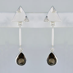 Wen Brown Stud Earrings with Elegant Drop Design