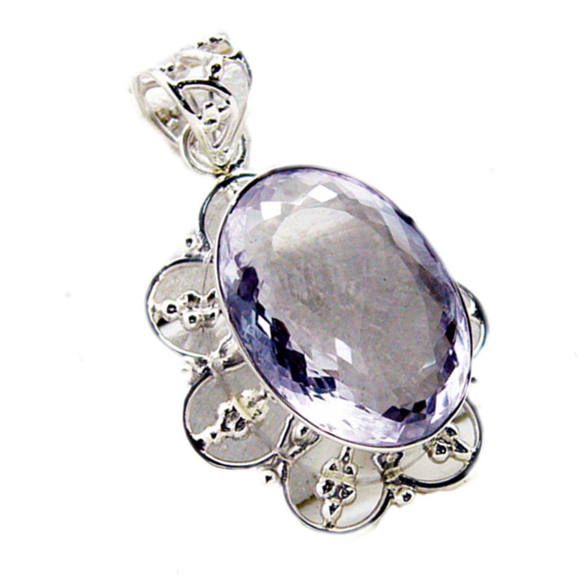Marie Chunky Pendant Necklace with Amethyst Gemstone