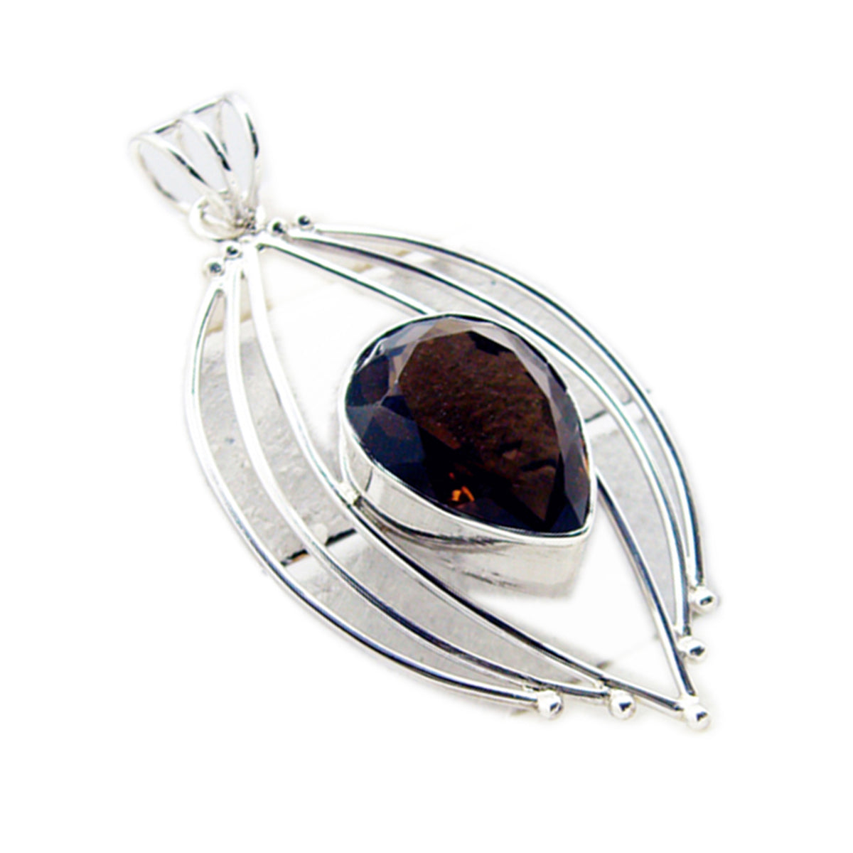 Natalie Chunky Pendant Necklace with Smoky Gemstone