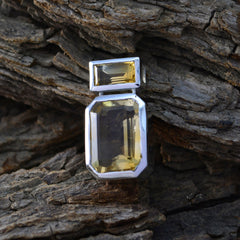 Stunning color-popping pendant India with two geometric gemstones set in silver for a modern look