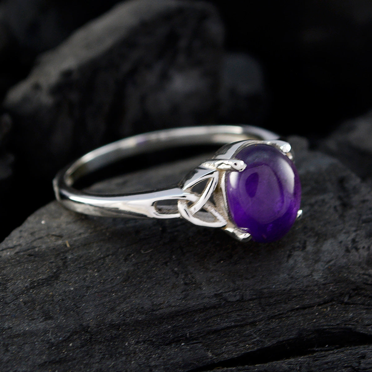 Haruka Contemporary Purple Solitaire Ring