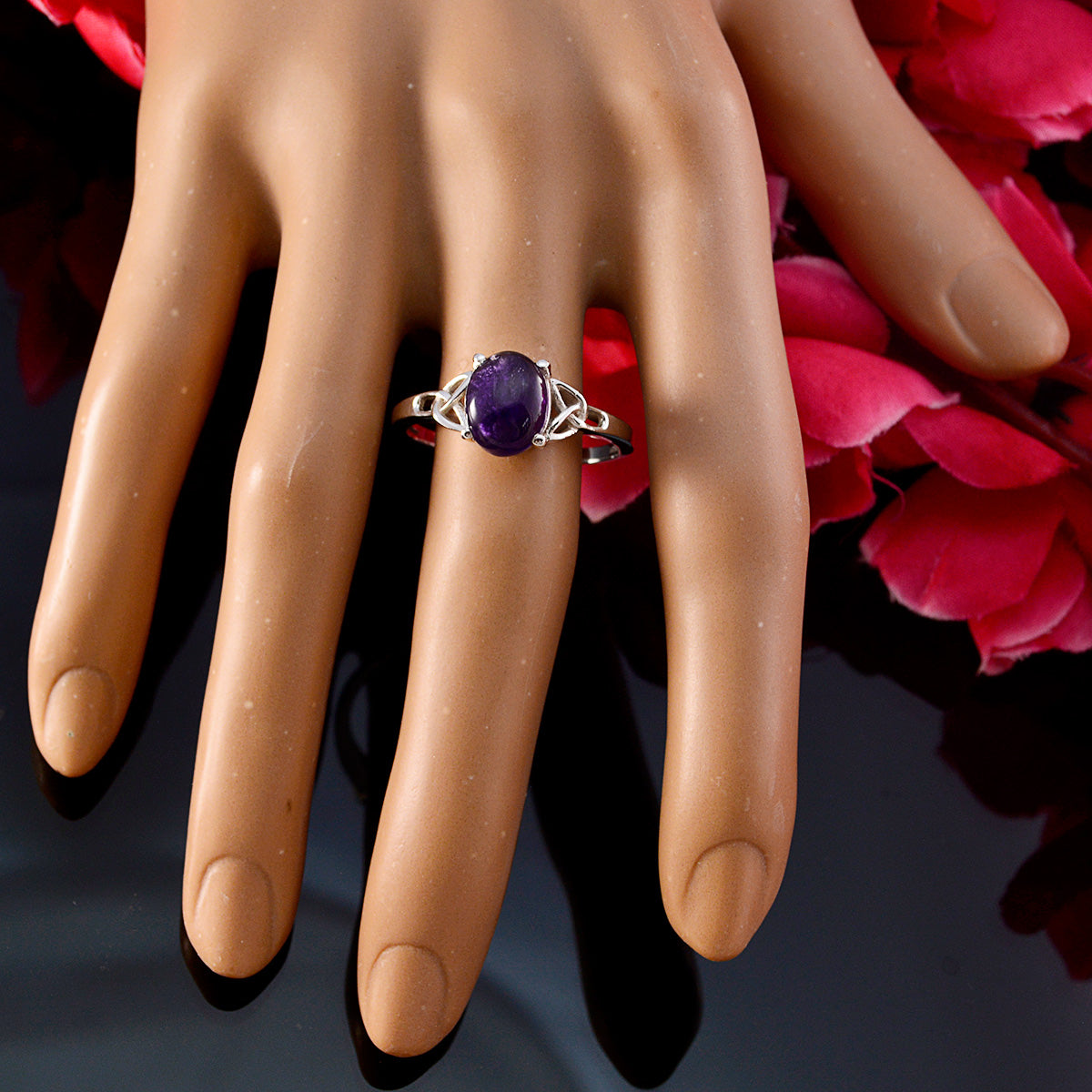 Haruka Contemporary Purple Solitaire Ring