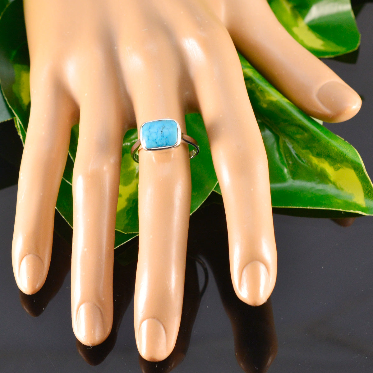 Zazlle Contemporary Turquoise Solitaire Ring