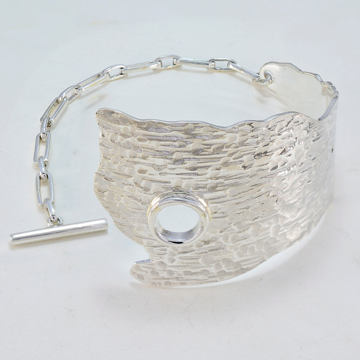 Penelope Edgy Silver Cuff Bracelet for Fashion Statement