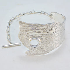 Penelope Edgy Silver Cuff Bracelet for Fashion Statement