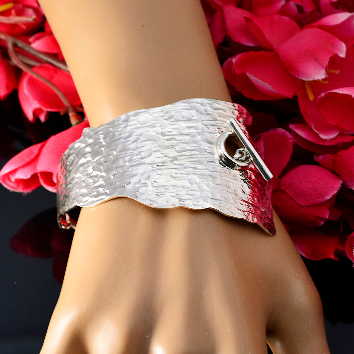 Penelope Edgy Silver Cuff Bracelet for Fashion Statement