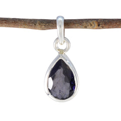 Seo-yeon Elegant Blue Heart Pendant for Daily Glam Iolite Blue Blue