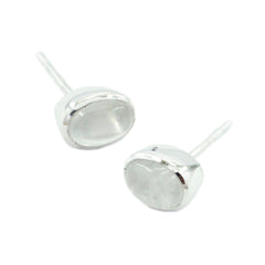 Carla Elegant Solitaire Stud Earrings for Every Occasion Rainbow Moonstone White Stud