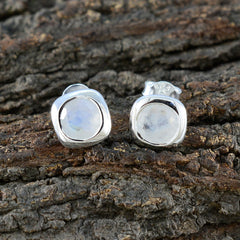 Maria Elegant Solitaire Stud Earrings in Silver