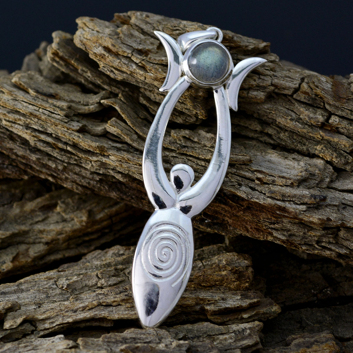 Emilia Grey Pendant - Stylish Gemstone Everyday Jewelry