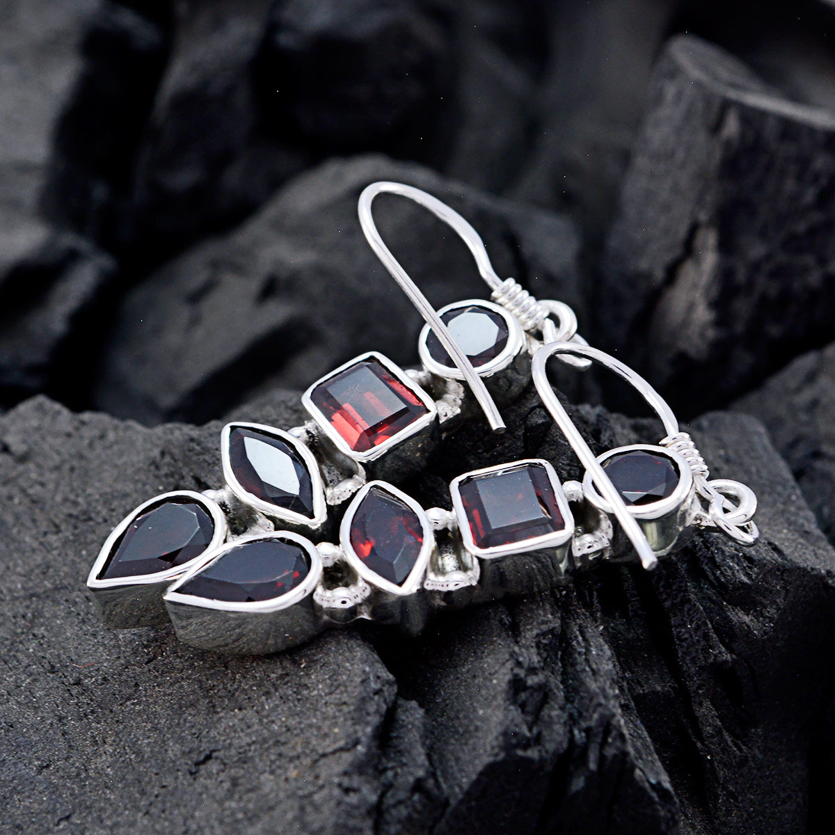 Emma Red Featherlight Earrings - Stylish Gemstone Jewelry