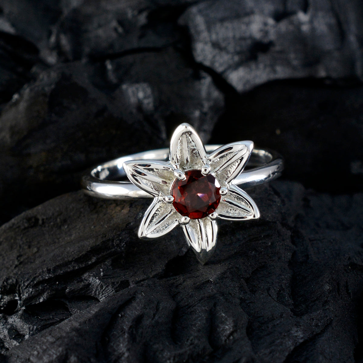 Zazlle Fashion Jewelry Red Ring with Flower Design