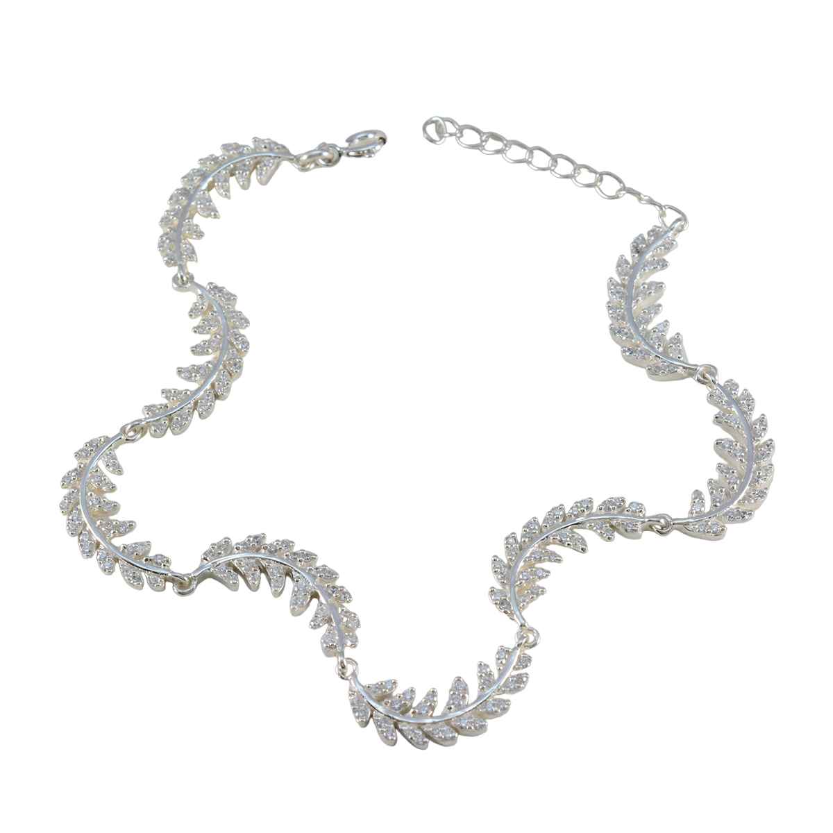 Nora Fashion Link Bracelet with Sparkling Detail White CZ White