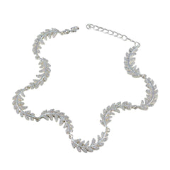 Nora Fashion Link Bracelet with Sparkling Detail White CZ White