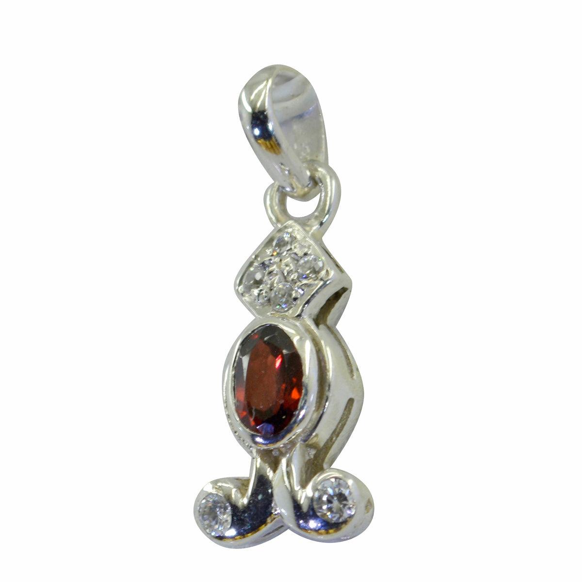 Riya Featherlight Gemstone Necklace Pendant for Elegance Garnet Red Red