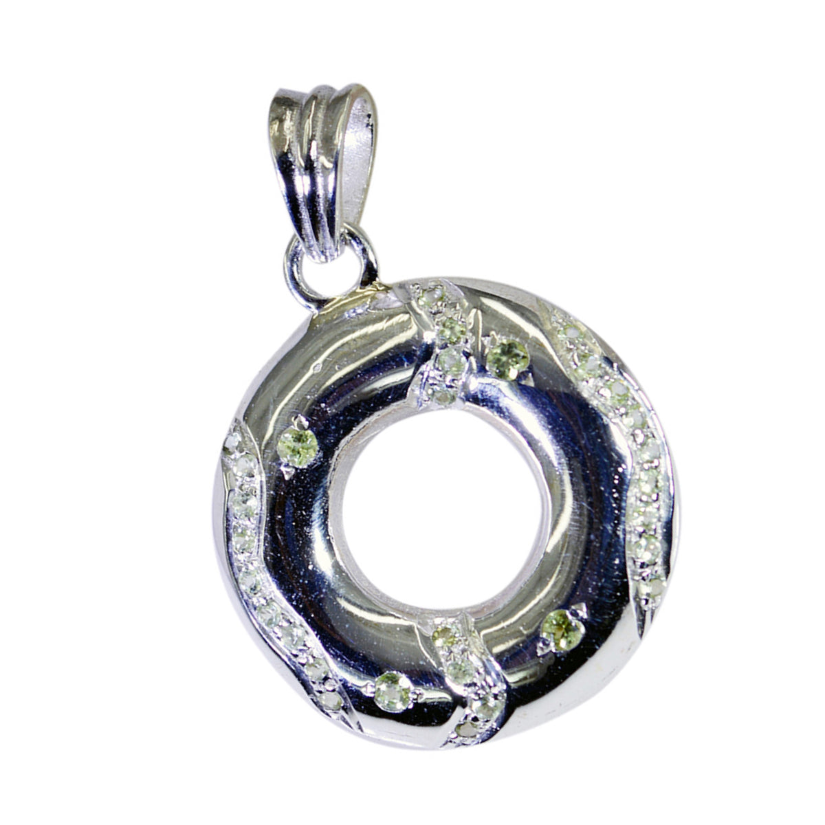 Natcha Featherlight Green Pendant Sterling Silver Charm