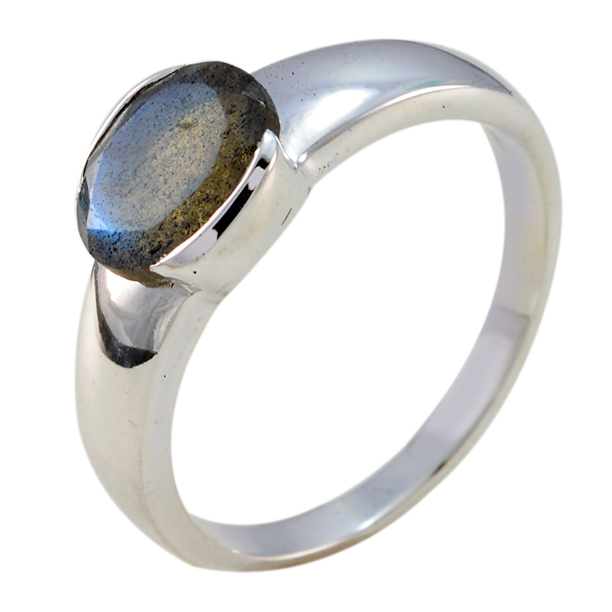 Maria Feminine Grey Solitaire Ring Sterling Silver