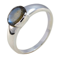 Maria Feminine Grey Solitaire Ring Sterling Silver