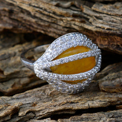 Natcha Golden Halo Statement Ring with Gemstone Accent