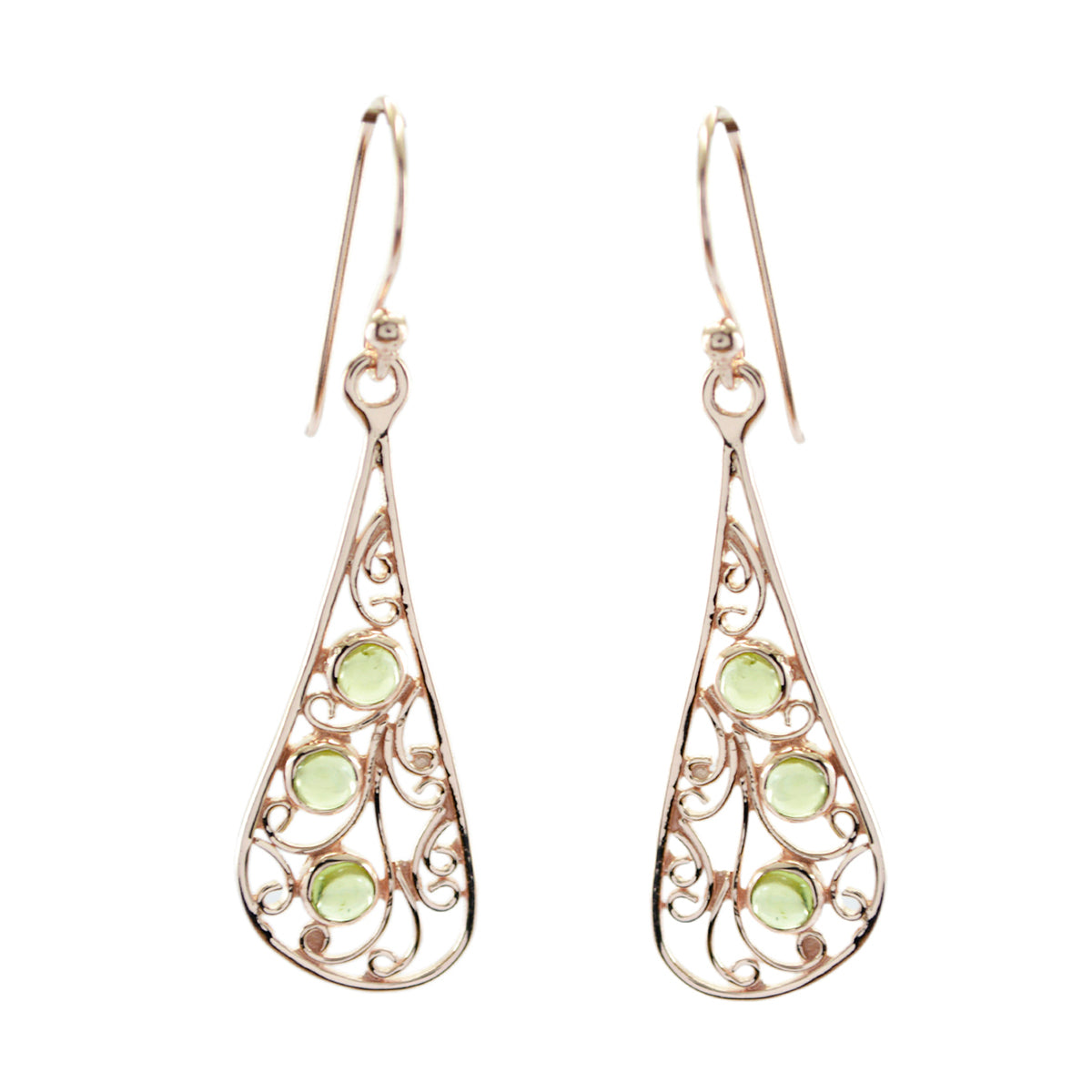 Elena Green Dangle Earrings for Everyday Glam Peridot Green Dangle