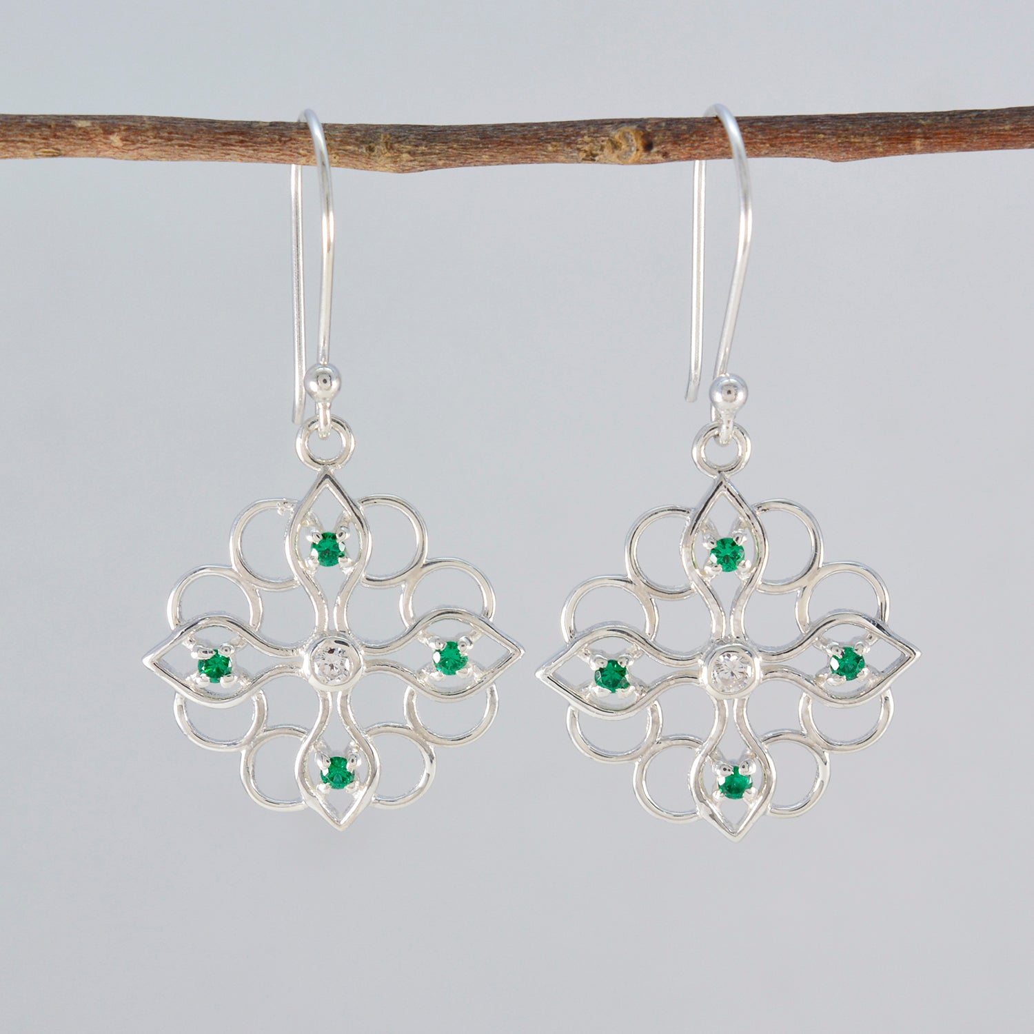 Soo-jin Green Featherlight Earrings with Gemstone Accent