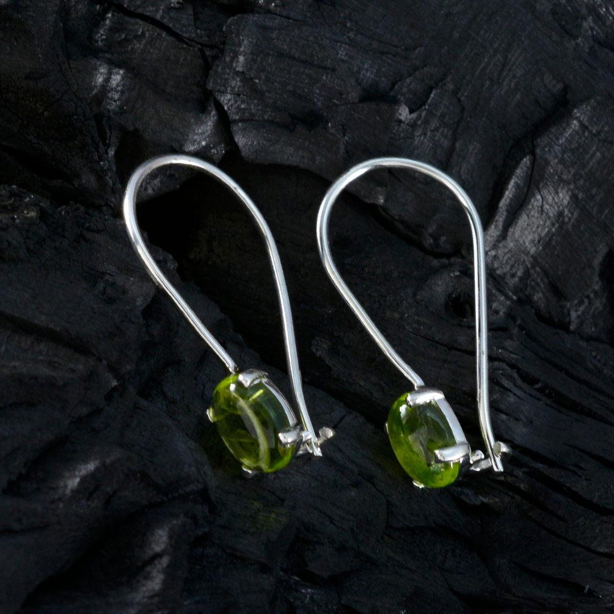 Penelope Green Gemstone Dangle Earrings for Glam