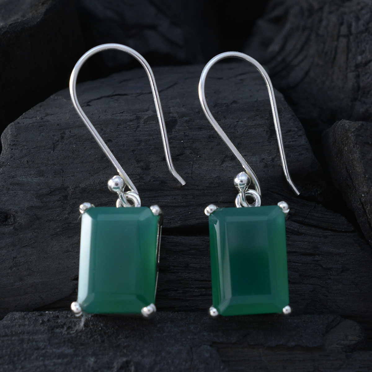 Julia Green Solitaire Dangle Earrings for Chic Style