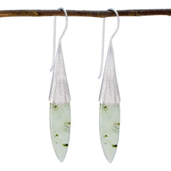 Ji-eun Green Solitaire Dangle Earrings for Glam Looks Prehnite Green Dangle