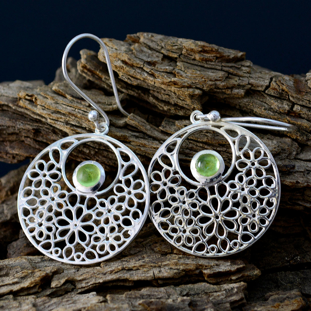 Joaquina Green Solitaire Dangle Earrings for Glam Style