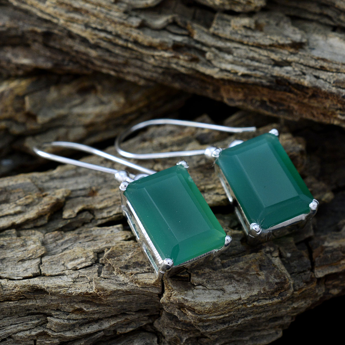 Julia Green Solitaire Dangle Earrings for Chic Style