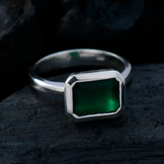 Maria Green Solitaire Ring for Women in Sterling Silver