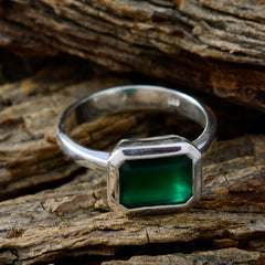Maria Green Solitaire Ring for Women in Sterling Silver