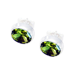 Harper Green Solitaire Stud Earrings for Everyday Glam