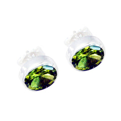 Harper Green Solitaire Stud Earrings for Everyday Glam