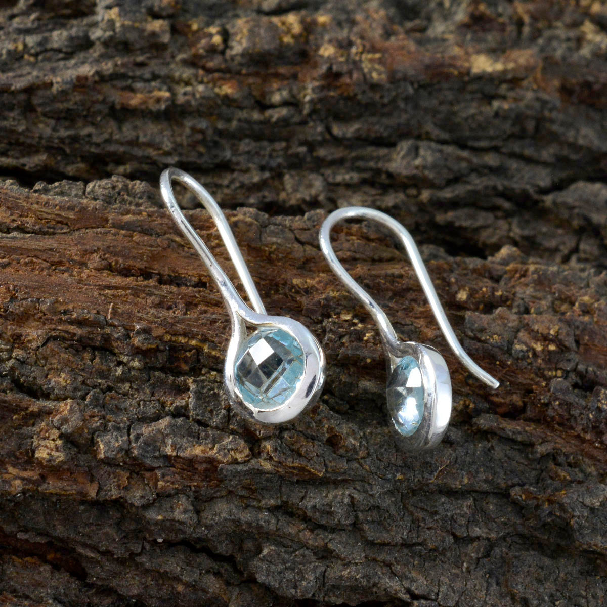 Harper Blue Solitaire Dangle Earrings for Everyday Glam