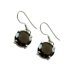 Haruka Brown Solitaire Earrings for Effortless Elegance