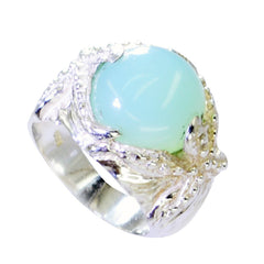 Hazel Art Deco Blue Solitaire Ring with Silver Finish