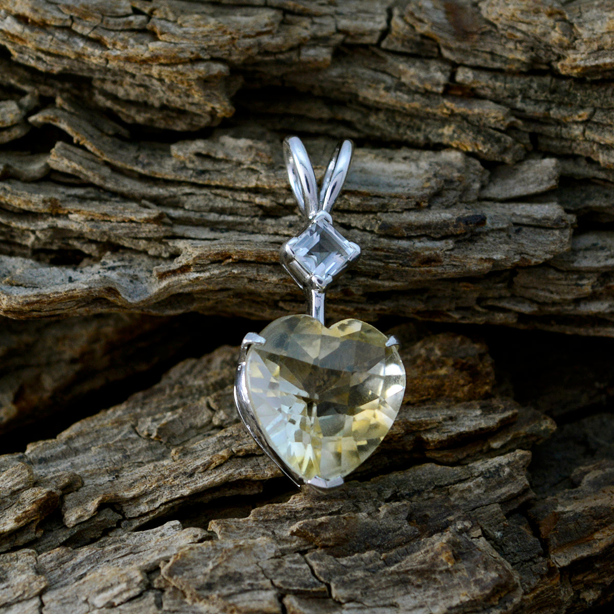 Yasmin Heart Shaped Gemstone Necklace Pendant